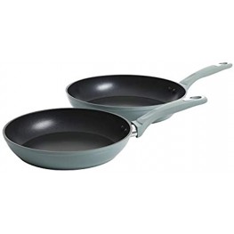Oster 11" & 8" Aluminum Fry Pans-Dusty Blue-Nonstick 2-Piece
