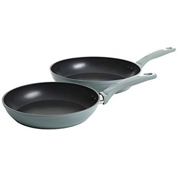 Oster 11 & 8 Aluminum Fry Pans-Dusty Blue-Nonstick 2-Piece