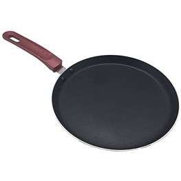 Pancake Omelette Pan by Ricovero Cookware- Double Nonstick Crepe Pan Light Weight Ergonomic Handle Uniform Heat Distribution Dishwasher Safe 9.50 inches Brown