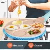 Pancake Pan 7 Molds Nonstick Breakfast Griddle Blini pan Gas Compatible,9.7 inch Blue