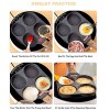 Pancake Pan Japanese Obanyaki Pan Nonstick Aluminum Pan Egg Frying Pan with 4 Holes for Fried Egg Burger Breakfast Pancake Making with Anti-Scald HandleA