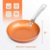 SHINEURI 8 inch Copper Fry Pan Nonstick Omelet Pans Copper Frying Pan Small Frying Pan 8 Inch Nonstick Frying Pans Small Copper Skillet Perfect for One Person Meal