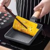 Tamagoyaki Pan Square Japanese Omelette Pan,Non-stick Egg Roll Pan,Rectangle Frying Pan Wood Handle,with Silicone Brush & Solid Wood Spetula,Grey