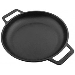 Victoria Cast Iron Round Skillet with Double Loop Handles Seasoned with 100% Kosher Certified Non-GMO Flaxseed Oil 10 Inch Black