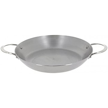 de Buyer Mineral B Paella Pan Nonstick Pan with Two Handles Carbon and Stainless Steel Oven Safe and Induction Ready 15 X 10.25