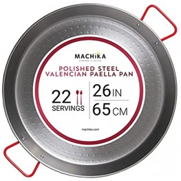 Machika Polished Steel Paella Pan 26 inch 65 cm