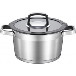 5.0 Quart StockPot with Glass Lid NICKEL FREE Stainless Steel Healthy Cookware Stockpots with Lids Mirror Polished Induction Pot Commercial Grade Soup Pot Cooking Pot
