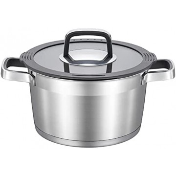 5.0 Quart StockPot with Glass Lid NICKEL FREE Stainless Steel Healthy Cookware Stockpots with Lids Mirror Polished Induction Pot Commercial Grade Soup Pot Cooking Pot