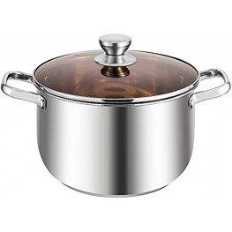 8 QT Soup Pot Stainless Steel Stockpot with Lid Saucepot Pasta Cooking Pot with Double Handles Dishwasher Safe