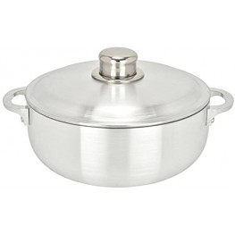 ALUMINUM CALDERO STOCK POT by Chef Pro Aluminum Superior Cooking Performance for Even Heat Distribution Perfect For Serving Large and Small Groups Riveted Handles Commercial Grade 3.8 Quart