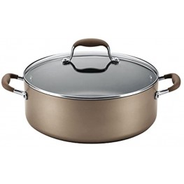 Anolon Advanced Hard Anodized Nonstick Stock Pot Stockpot with Lid 7.5 Quart Brown Umber,84445