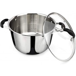 AVACRAFT 18 10 Tri-ply Stainless Steel Multipurpose Pot Dutch Oven Casserole Stock pot with Lid Ergonomic Heat Proof Handles Best Chef’s Pan with Glass Lid in Pots and Pans 5 Quart