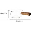 Cabilock Clear Glass Pot Milk Pan with Wooden Handle Borosilicate Glass Nonstick Saucepan Glass Measuring Cups Frothing Pitcher for Kitchen Restaurant Clear 400ml