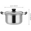 Cabilock Stainless Steel Saucepan Soup Pot Stockpot Pasta Pot Milk Warmer Pot with Glass Lid for Home
