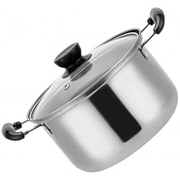 Cabilock Stainless Steel Saucepan Soup Pot Stockpot Pasta Pot Milk Warmer Pot with Glass Lid for Home