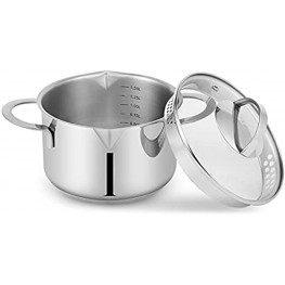 Cyrosa Stainless Steel Stockpot with Glass Strainer Lid Saucepan cookware Multipurpose Stock Pot Sauce Pot Soup Pot in our Pots and Pans Induction Pan 2 Quart Pot