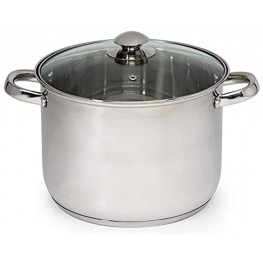 Ecolution Stock Pot with Vented Tempered Glass Lid Pure Intentions 8 Quart Stainless Steel