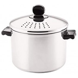 Farberware Classic Series Stainless Steel 8-Quart Covered Straining Stockpot with Lid Stainless Steel Pot with Lid Silver