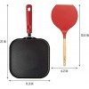 Goodful Aluminum Non-Stick Cookware Dishwasher Safe Made Without PFOA 11-Inch Square Griddle Red