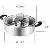 Hot Pot with Divider Shabu Shabu Hot Pots Food Grade Stainless Steel Chinese Dual Sided Pot Set for Induction Cooktop Gas Stove