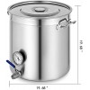 Mophorn Kettle Stockpot Stainless Steel 25Gal with Lid and Thermometer for Home Brew and Stock Pot Cookware 100 Quart