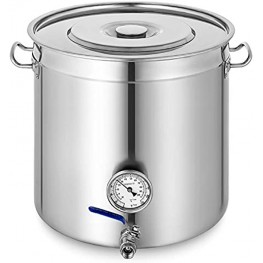 Mophorn Kettle Stockpot Stainless Steel 25Gal with Lid and Thermometer for Home Brew and Stock Pot Cookware 100 Quart