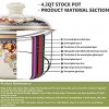 Retro Flower Enamel Stockpot with Lid,5 Quart Stockpots for Cooking