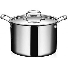 Stainless Steel Soup Pot With Lid Double-ear Soup Pot Suitable For Home And Hotel 9.1 x 5.5 inches