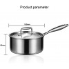 Stainless Steel Stockpot With Lid Single-handled Stockpot Suitable For Home And Hotel 7 x 4.7 inches