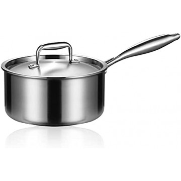Stainless Steel Stockpot With Lid Single-handled Stockpot Suitable For Home And Hotel 7 x 4.7 inches
