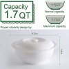 Stock Pot ,Accguan 1.7 Quart White Stockpot with Lid, Classic Porcelain Stockpot,Elegant Ceramic Casserole with Lid