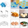 20 Pcs Accessories Set For Instant Pot Fungun Accessories Compatible With 5,6,8 Qt Instant Pot 2 Steamer Baskets Springform Pan Egg Rack Egg Mold Oven Mitts,100 Pcs Cake Baking Papers And More