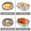 8Qt Stainless Steel Fish Steamer Multi-Use Oval Roasting Cookware & Hotpot with Rack Ceramic Pan Chuck Pasta Pot Stockpot for Steaming Fish Boiling Soup