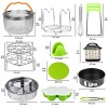 Aiduy 18 pieces Pressure Cooker Accessories Set Compatible with Instant Pot 6,8Qt 2 Steamer Baskets Springform Pan Stackable Egg Steamer Rack Egg Beater 2 Silicone Trivet Mats