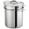 All-Clad E9078064 Stainless Steel Multicooker with Perforated Steel Insert and Steamer Basket 8-Quart Silver