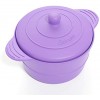 Bakerpan Silicone Small Round Pot Steamer Cooker with Lid 4 Inches Set of 2