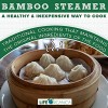 Bamboo Steamer Basket 10 INCH Bamboo Steamer Dumpling Steamer 100% Natural Bamboo Handmade Vegetable Dim Sum Asian Steamer Bamboo Basket Healthy Cooking 2 Tier Lid 50 Liners & Chopsticks