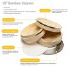 Bisou du Nord 10” Bamboo Steamer Basket Cooking Set 2 Layers | with Steamer Ring Adapter & 50pcs Dumpling Steamer Paper Liners