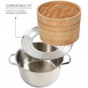 Maison Lune Steaming Ring Cooking Adapter for 8-13 Inch Bamboo Steamer Round Brush Included