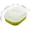 Microwave Oven Steamer Cook Container with Lid Plastic for Steamed Bread Bun Dumpling Fish Kitchen Utensil Green