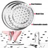 Round Stainless Steel Steamer Rack 7.6 8.5 9.33 10.23 Inch Diameter Steaming Rack Stand Canner Canning Racks Stock Pot Steaming Tray Pressure Cooker Cooking Toast Bread Salad Baking 4 Pack