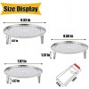 Round Stainless Steel Steamer Rack 7.6 8.5 9.33 Inch Steaming Rack Stand Canner Canning Racks Steamer Stock Pot Steaming Tray Pressure Cooker Cooking Toast Bread Salad 3 Pack with Clip