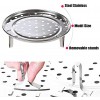 Round Stainless Steel Steamer Rack 7.6 8.5 9.33 Inch Steaming Rack Stand Canner Canning Racks Steamer Stock Pot Steaming Tray Pressure Cooker Cooking Toast Bread Salad 3 Pack with Clip