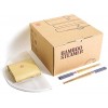 SIUMUN Natural Bamboo Steamer Set 10 Handmade Cookware 2-Tier Basket Included 2 Pair of Chopsticks 2 Cotton Liners & Sauce Dish