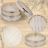 Thodd&Go Bamboo Steamer Basket-Stainless Steel Bamboo Steamer Set 10 Inch 2 Tier for Cooking Bao Buns Dim Sum Dumplings Vegetables and Fish. Included Steamer Adapter Ring and 4 Reusable Silicone Pads