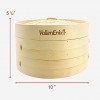VallenEnix Bamboo Steamer Basket 10-inch 2-Tier Stainless Steel Adapter Ring 4 Silicone Liners. Natural Basket Steam Cook Asian Food Dim Sum Chinese Dumplings Bao Bun Vegetables & Rice