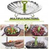 Vegetable Steamer Basket,Stainless Steel folding Vegetable Steamer for Veggie Fish Seafood Cooking Boiled Eggs,Expandable to Fit Various Size Pot 7 to 11