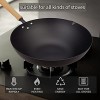 12inch Carbon Steel Wok Pan with Lid & Iron Stir Fry Pan with Flat Bottom and Detachable Wooden Handle for Electric Induction Gas Stoves…