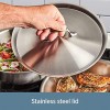 All-Clad D3 Stainless Cookware 12-Inch Fry Pan with Lid Tri-Ply Stainless Steel Professional Grade Silver Model: 41126