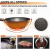 Anyfish Carbon Steel Wok Pan 12.5 Woks and Stir Fry Pans with Lid No Chemical Coated Chinese Wok Flat Bottom Wok with Lid Spatula Ladle for All Stoves